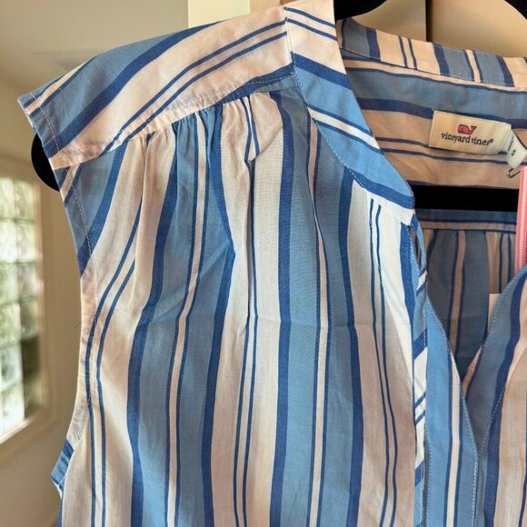Vineyard Vines NWT Ocean Stripe Popover Top Size Small Sleeveless - Picture 5 of 8